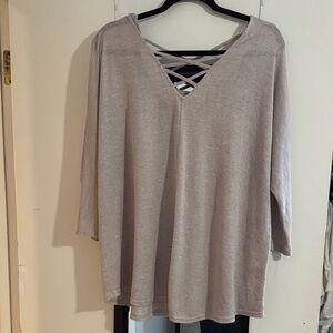 Umgee Beige Crisscross Back Tunic